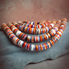 10mm Wampum Shell & Red Spiny Oyster Heishis 15 inch 100 beads - The Bead Traders