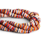 10mm Wampum Shell & Red Spiny Oyster Heishis 15 inch 100 beads - The Bead Traders