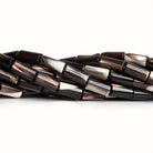 10x5mm Brown Shell Tubes 16 inch 40 beads - The Bead Traders