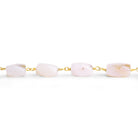 10x5mm Pink Peruvian Opal Rectangle Gold Chain 20 beads - The Bead Traders