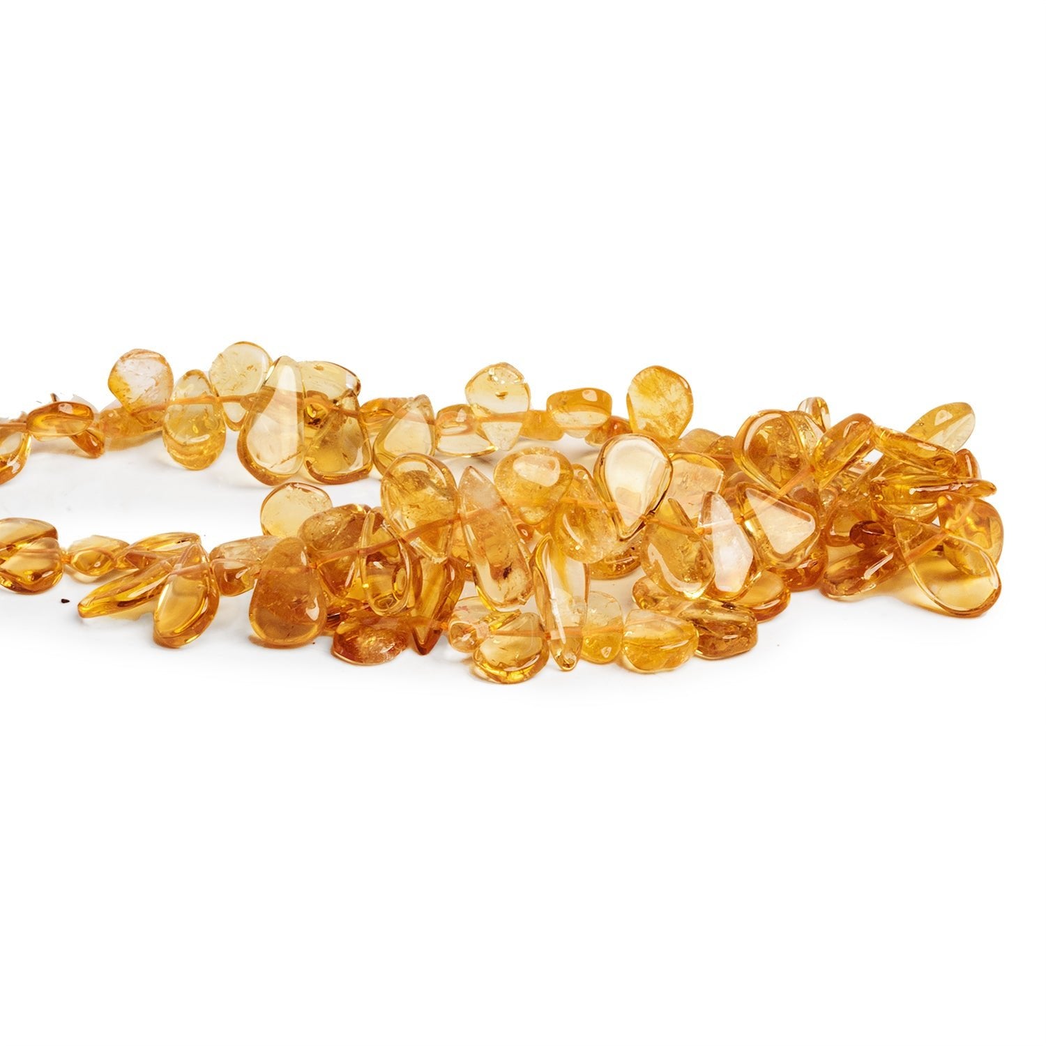 10x6mm Citrine Plain Pears 15 inch 95 beads - The Bead Traders