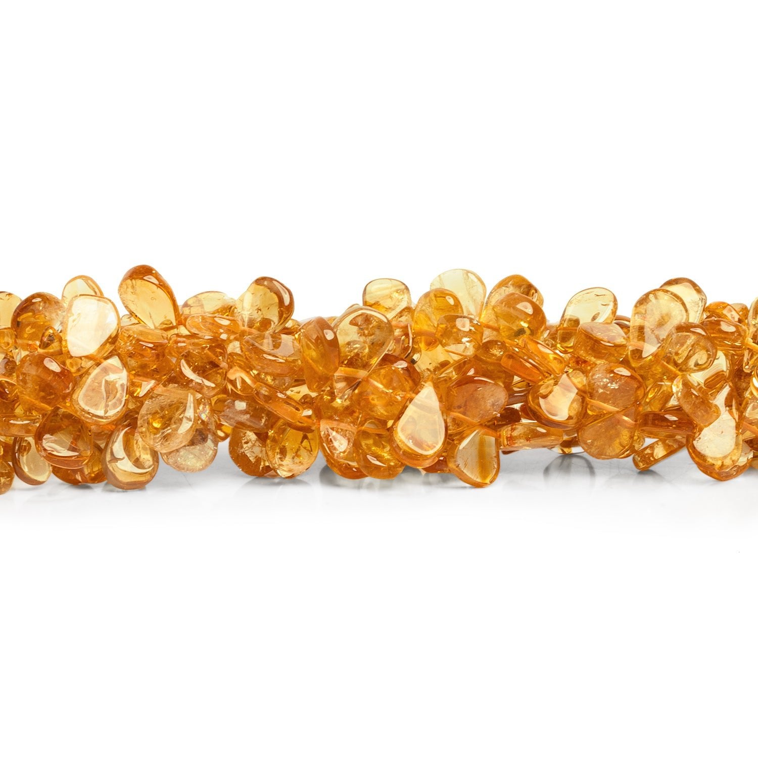 10x6mm Citrine Plain Pears 15 inch 95 beads - The Bead Traders