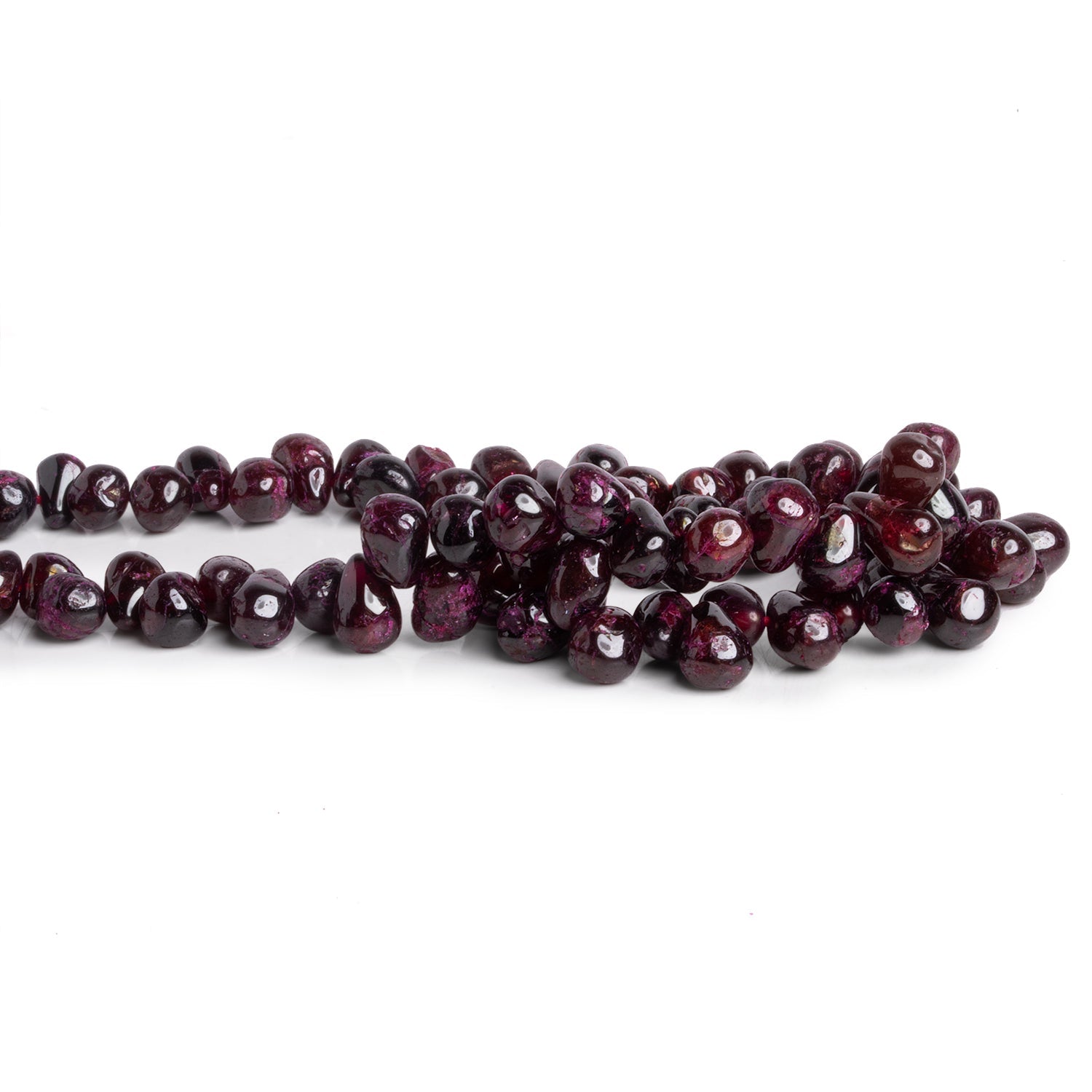 10x6mm Garnet Plain Teardrops 12 inch 63 beads - The Bead Traders