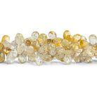 10x6mm Golden Rutilated Quartz Faceted Pears 8 inch 56 beads - The Bead Traders