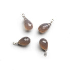 10x6mm Grey Agate Wire - Wrapped Teardrop Pendants 4 beads - The Bead Traders