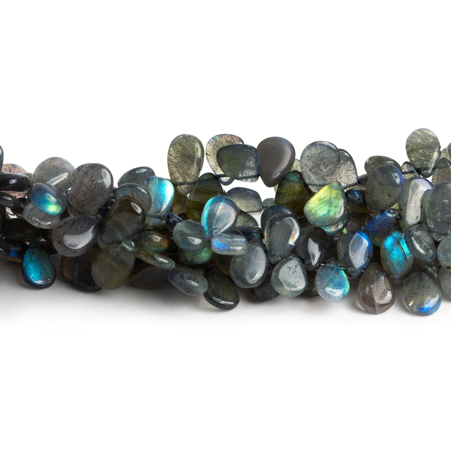 10x6mm Labradorite Plain Pears 8 inch 60 beads - The Bead Traders