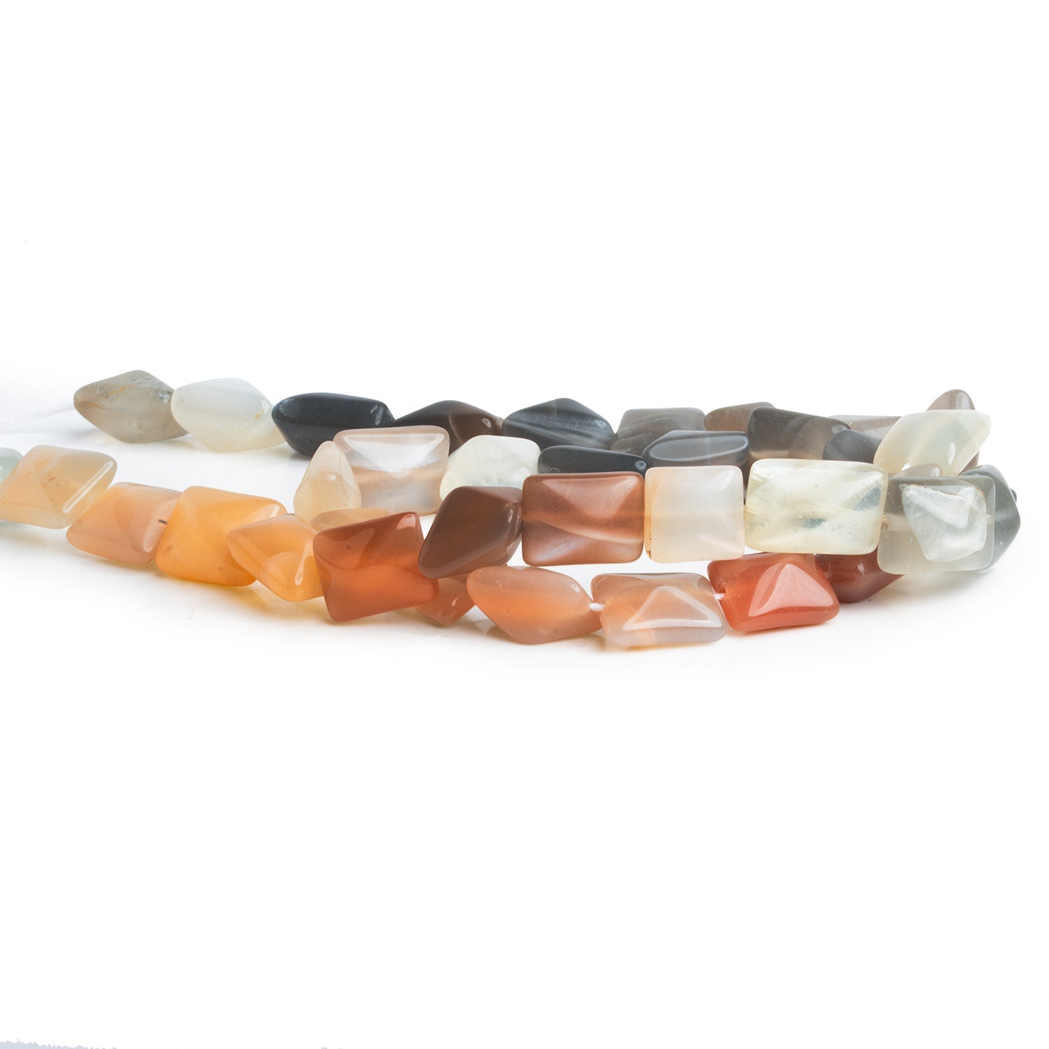 10x6mm Multicolor Moonstone Rectangles 14 inch 35 beads - The Bead Traders