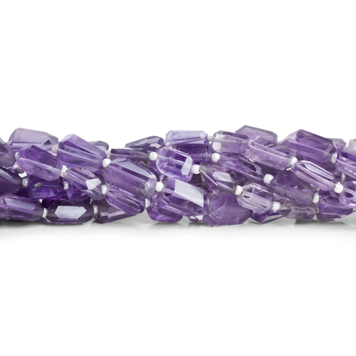 10x6mm Pink Amethyst Faceted Nuggets 12 inch 30 beads - The Bead Traders