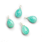 10x7mm Amazonite Wire-Wrapped Pear Pendants 4 beads - The Bead Traders