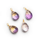 10x7mm Ametrine Wire-Wrapped Pear Pendants 4 beads - The Bead Traders