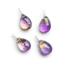 10x7mm Ametrine Wire-Wrapped Pear Pendants 4 beads - The Bead Traders
