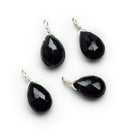 10x7mm Black Onyx Wire-Wrapped Pear Pendants 4 beads - The Bead Traders