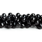10x7mm Black Spinel Faceted Teardrops 7.5 inch 63 beads - The Bead Traders