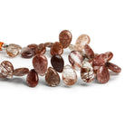 10x7mm Copper Rutlated Quartz Plain Pears 5.5 inch 31 beads - The Bead Traders