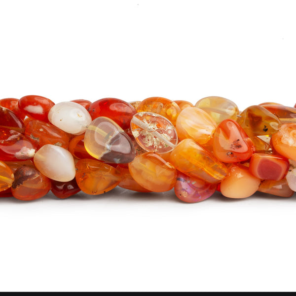 10x7mm Fire Opal Nuggets 18 inch 48 beads