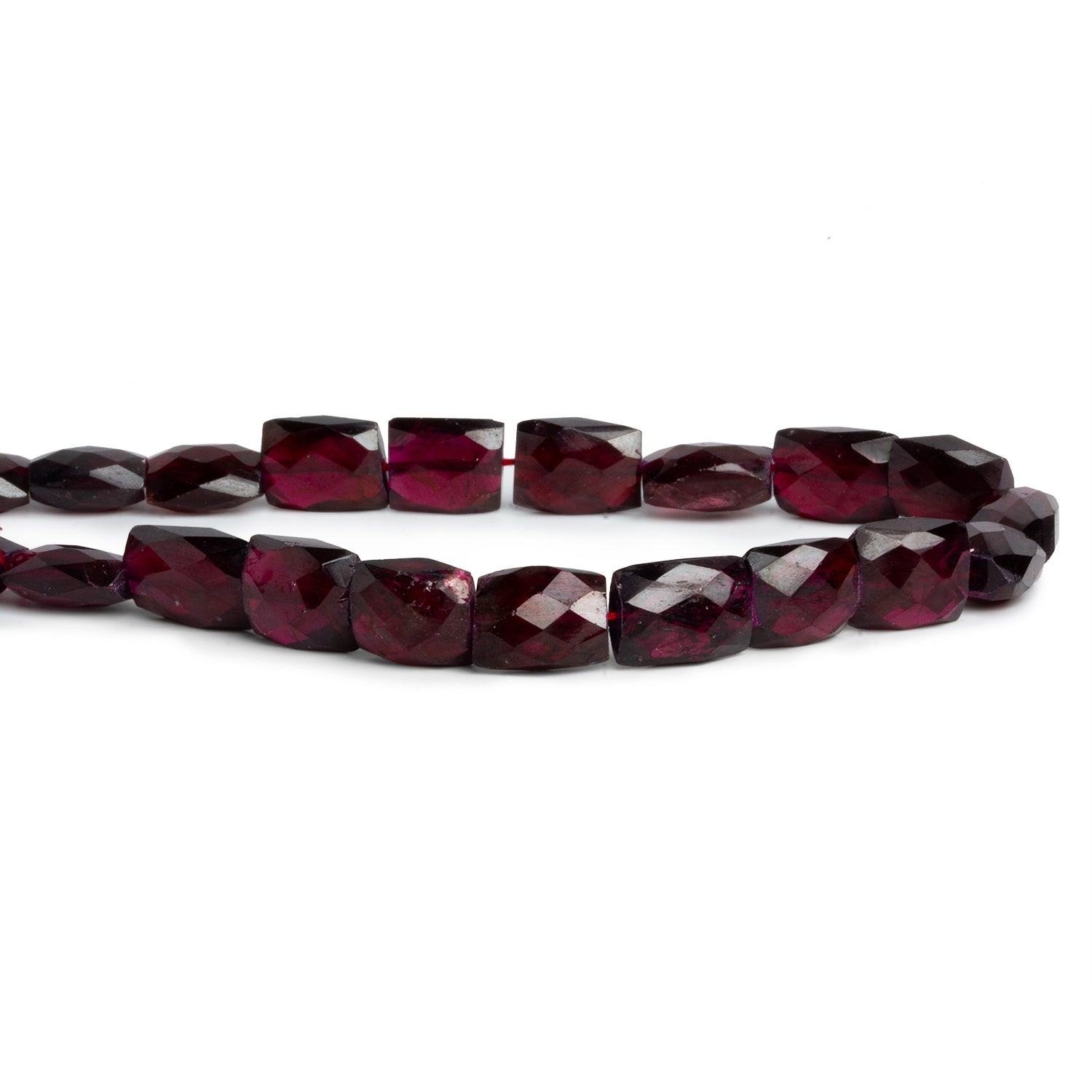 10x7mm Garnet Faceted Rectangles 8 inch 20 beads - The Bead Traders