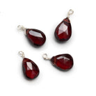 10x7mm Garnet Wire-Wrapped Pear Pendants 4 beads - The Bead Traders