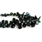 10x7mm Green Tourmaline Plain Pears 8 inch 57 beads - The Bead Traders