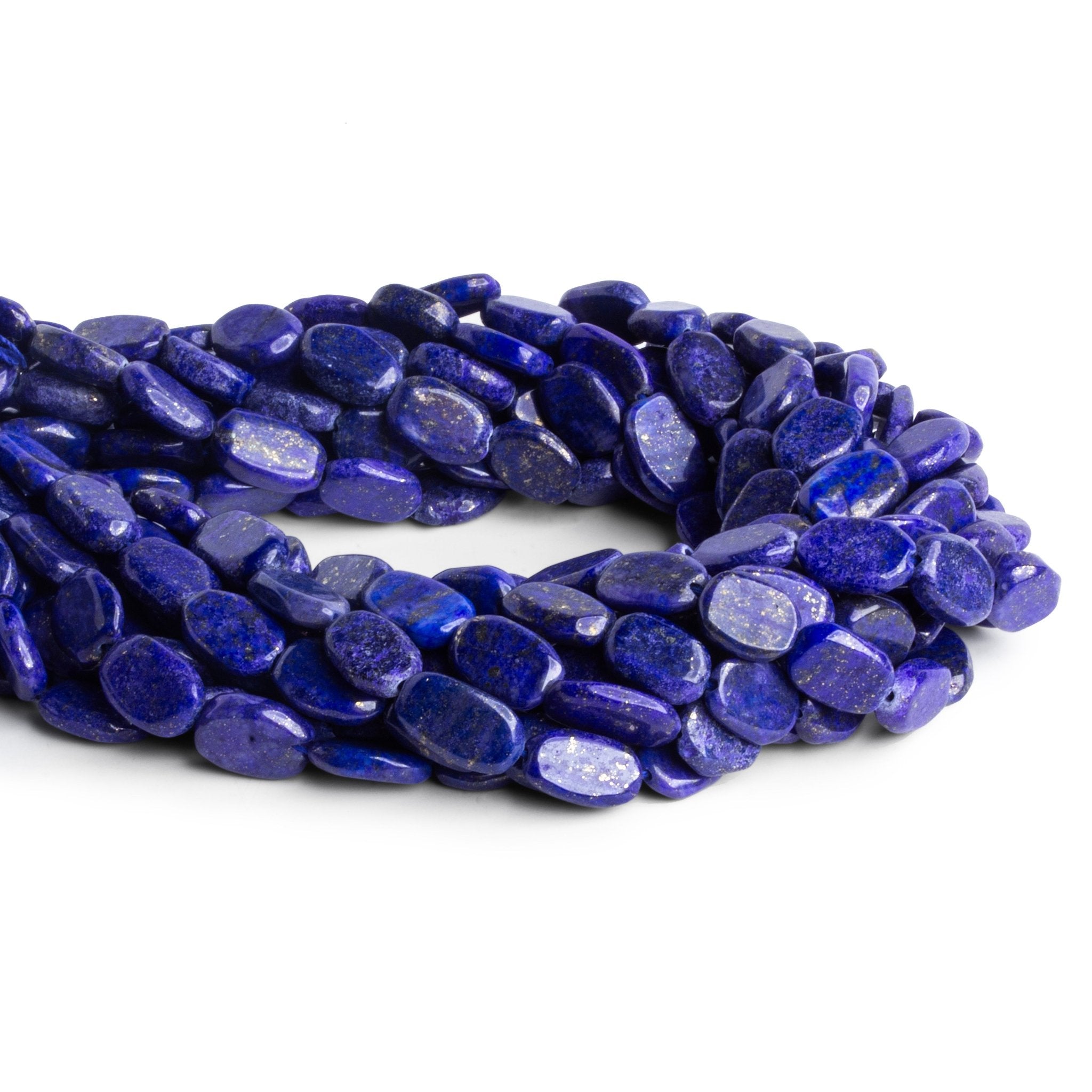 10x7mm Lapis Lazuli Handcut Ovals 12 inch 27 beads - The Bead Traders