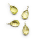 10x7mm Lemon Quartz Wire-Wrapped Pear Pendants 4 beads - The Bead Traders