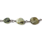 10x7mm Matte Dendritic Prehnite Nugget Black Gold Chain - The Bead Traders