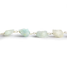 10x7mm Multi Beryl Natural Crystal Silver Chain - The Bead Traders