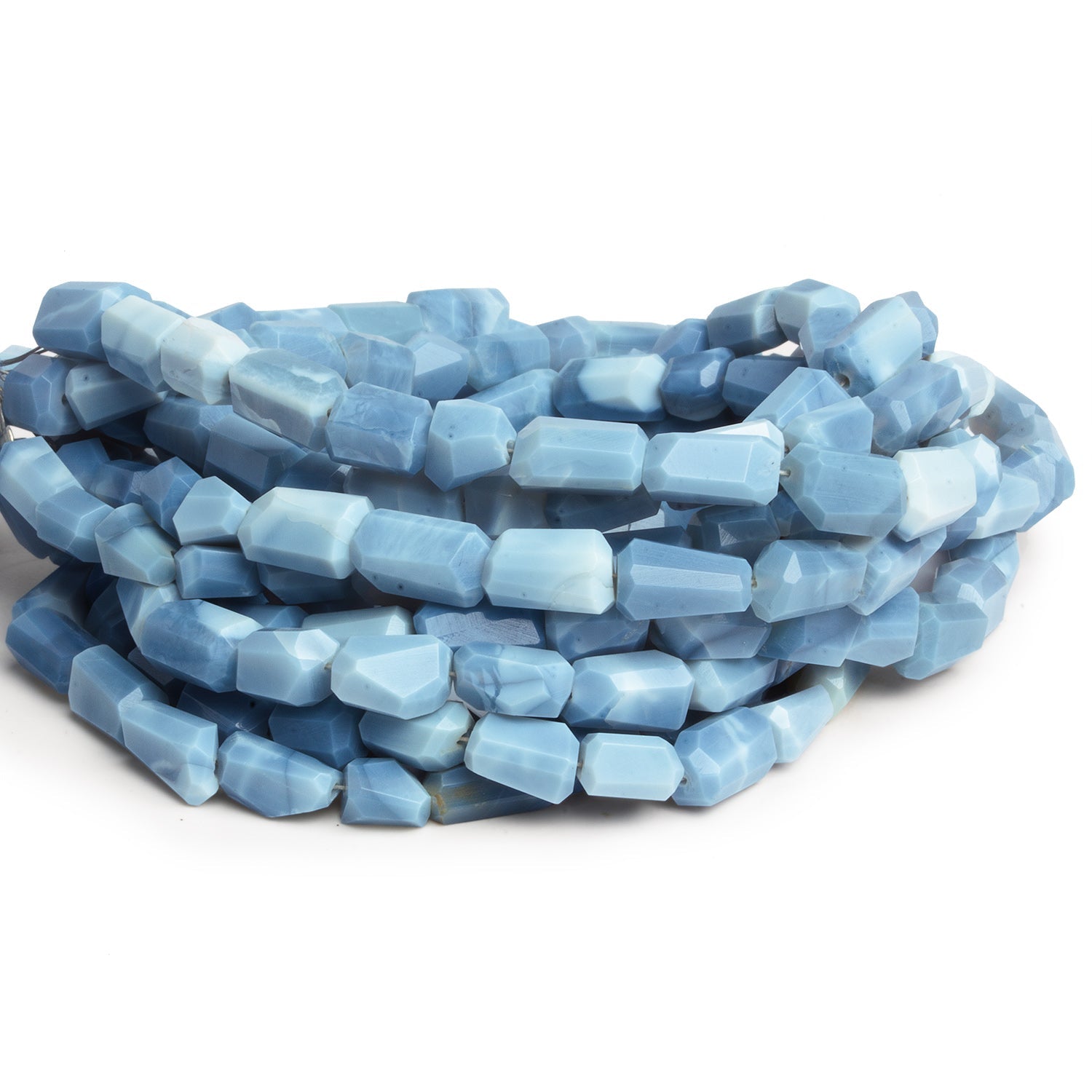 10x7mm Owyhee Denim Opal Faceted Nuggets 16 inch 38 beads - The Bead Traders