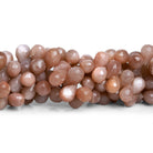 10x7mm Peach Moonstone Faceted Teardrops 8 inch 54 beads - The Bead Traders