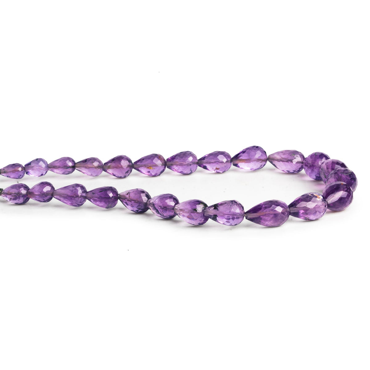 10x7mm Pink Amethyst Faceted Teardrops 9 inch 24 beads - The Bead Traders
