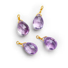 10x7mm Pink Amethyst Wire-Wrapped Pear Pendants 4 beads - The Bead Traders