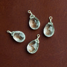 10x7mm Prasiolite Wire-Wrapped Pear Pendants 4 beads - The Bead Traders