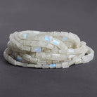 10x7mm Rainbow Moonstone Faceted Rectangles 15 inch 43 beads - The Bead Traders