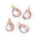 10x7mm Rose Quartz Wire-Wrapped Pear Pendants 4 beads - The Bead Traders