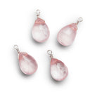10x7mm Rose Quartz Wire-Wrapped Pear Pendants 4 beads - The Bead Traders