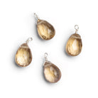 10x7mm Whiskey Quartz Wire-Wrapped Pear Pendants 4 beads - The Bead Traders