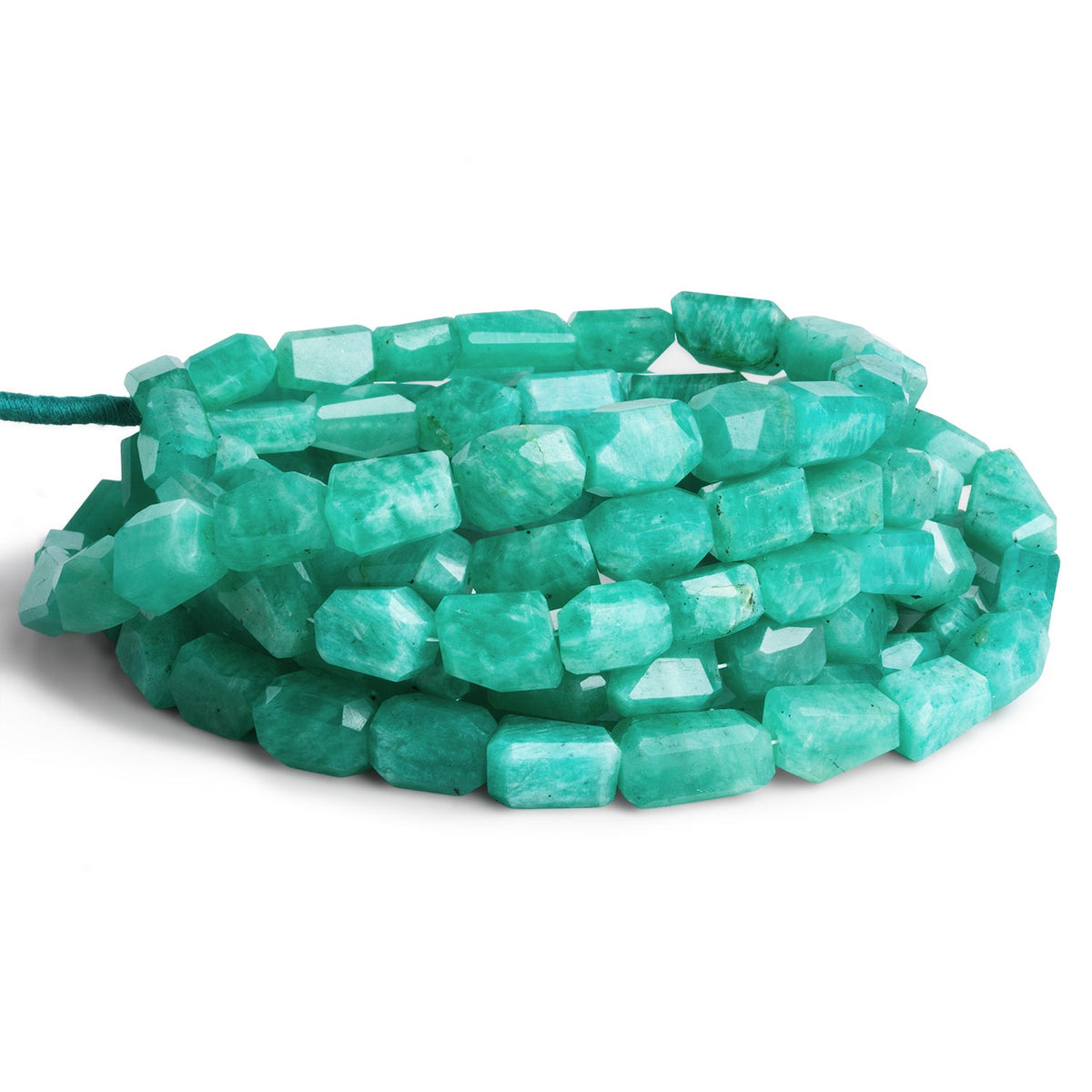 10x8mm Amazonite Faceted Nuggets 16 inch 36 beads - The Bead Traders