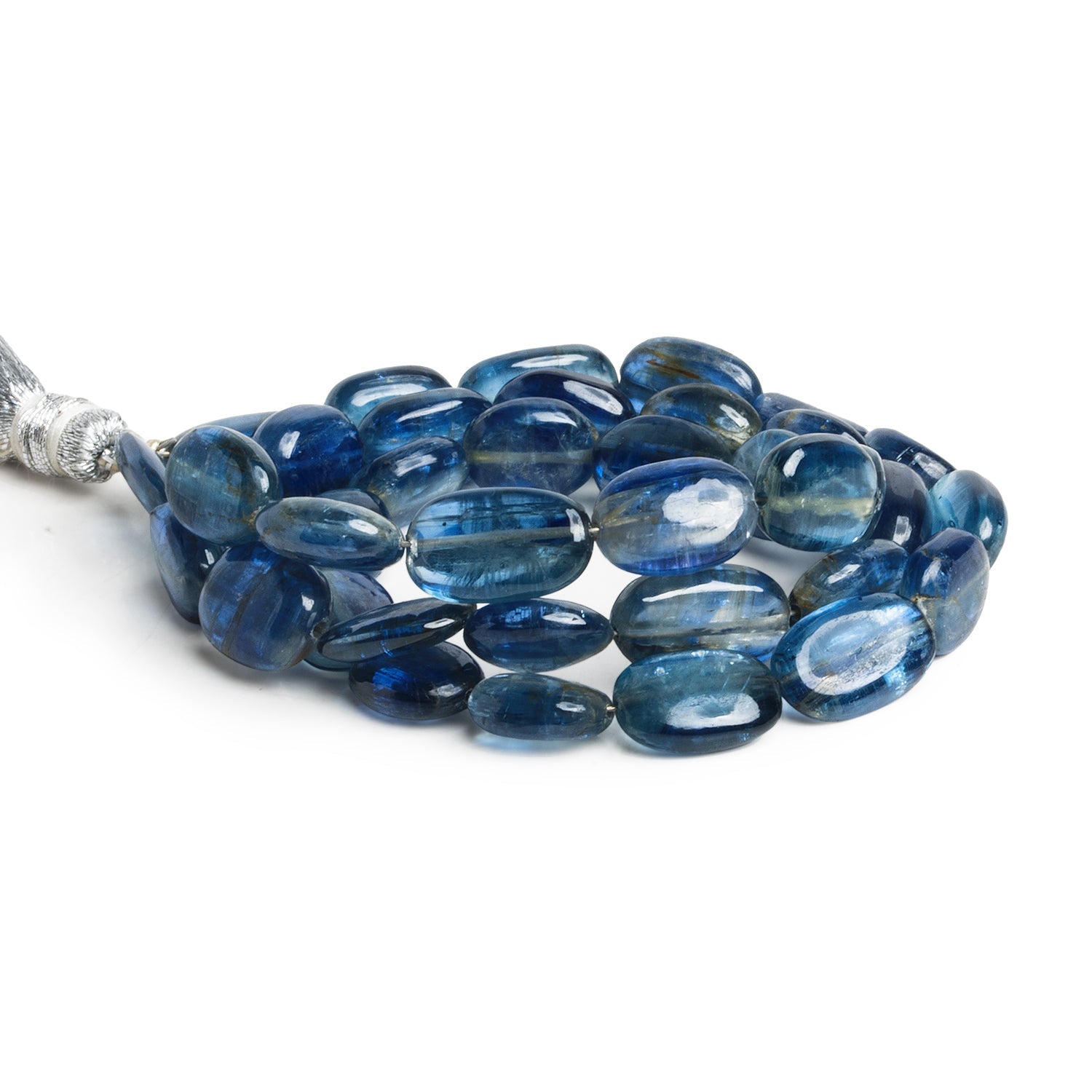 10x8mm Blue Kyanite Plain Ovals 16 inch 37 beads - The Bead Traders