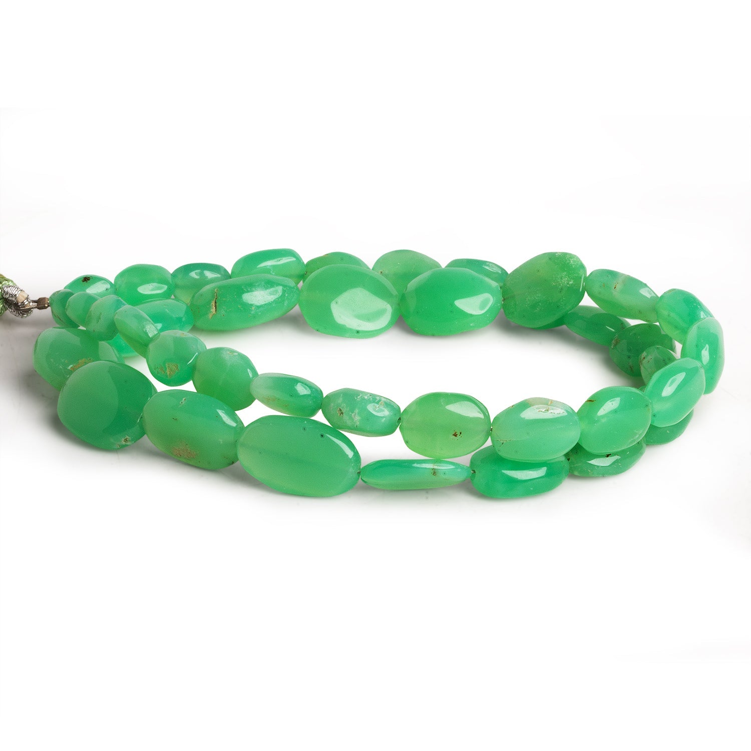 10x8mm Chrysoprase Plain Ovals 16 inch 37 beads - The Bead Traders