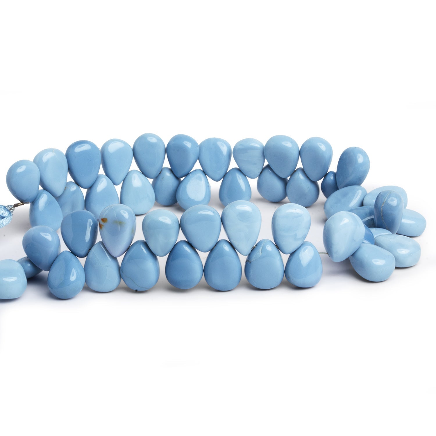 10x8mm Denim Opal Plain Pears 8.5 inch 45 beads - The Bead Traders