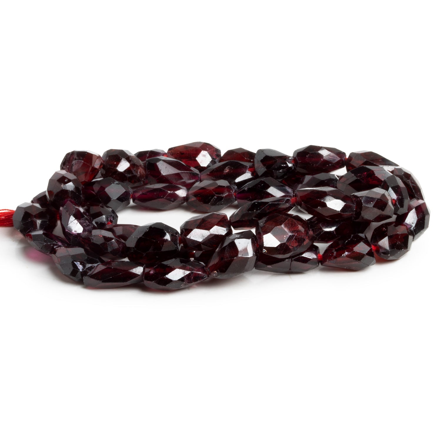 10x8mm Garnet Faceted Nuggets 19 inch 46 beads - The Bead Traders