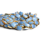 10x8mm Gold Leafed Denim Opal Rectangles 8 inch 15 beads - The Bead Traders