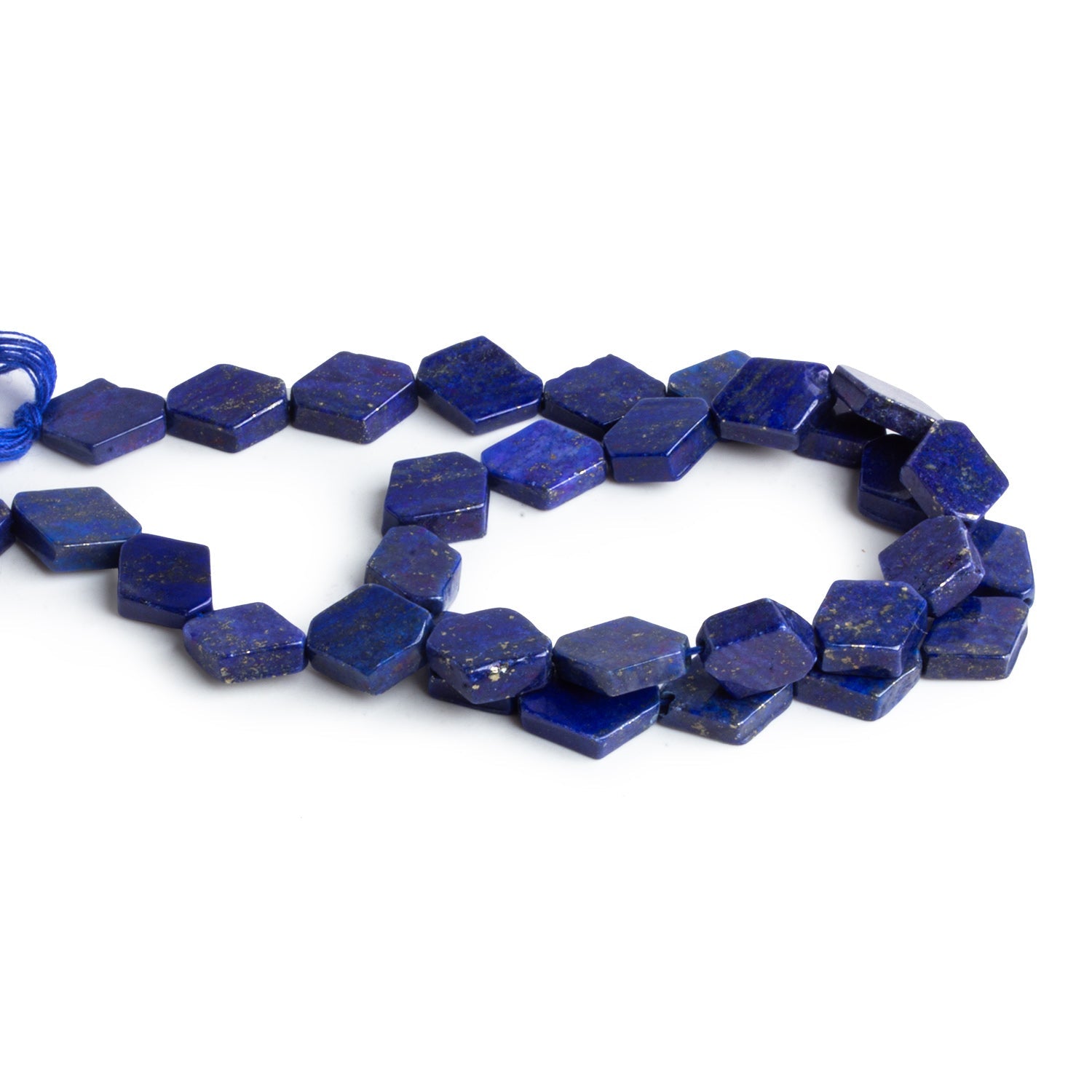 10x8mm Lapis Lazuli Handcut Diamond Marquises 12 inch 33 beads - The Bead Traders