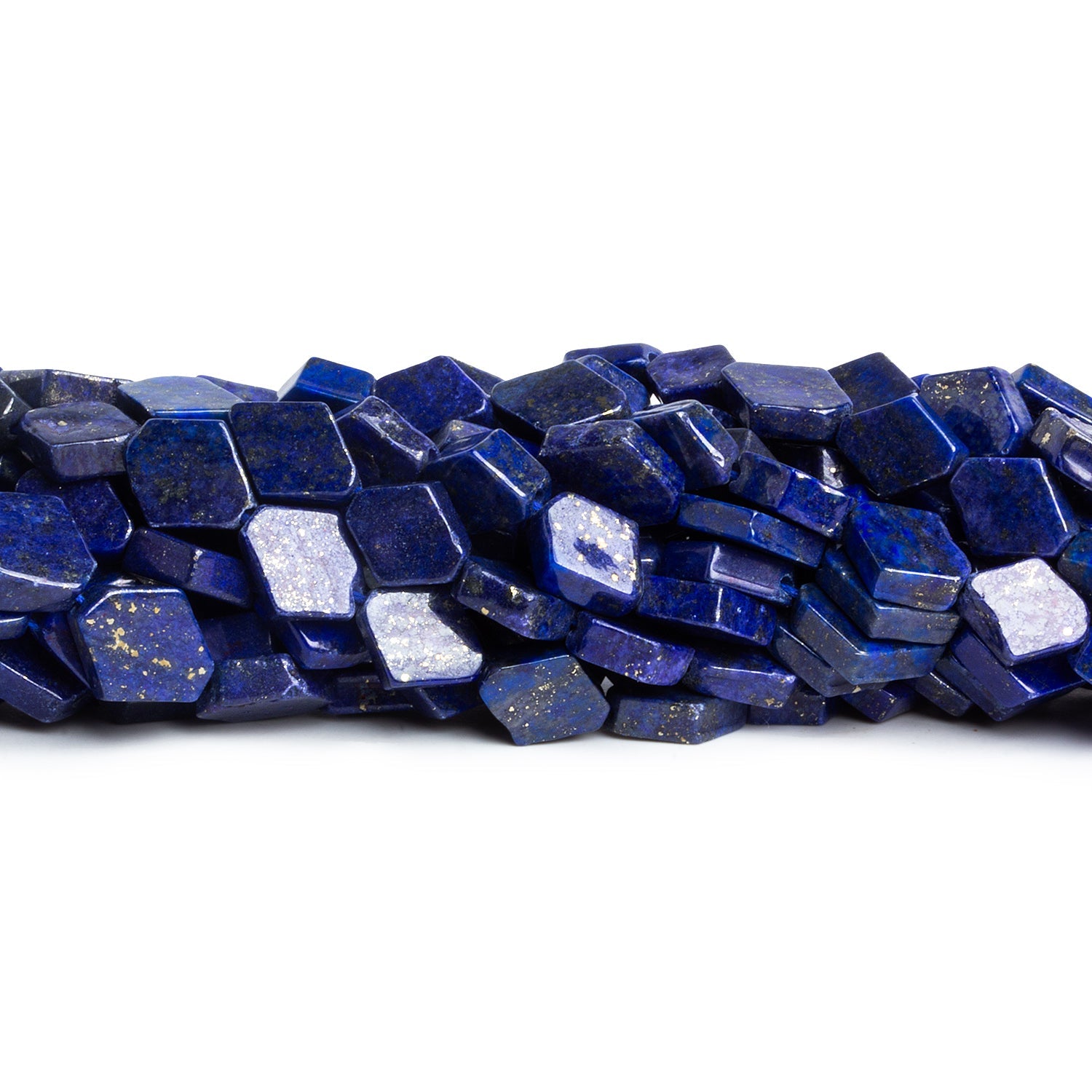 10x8mm Lapis Lazuli Handcut Diamond Marquises 12 inch 33 beads - The Bead Traders