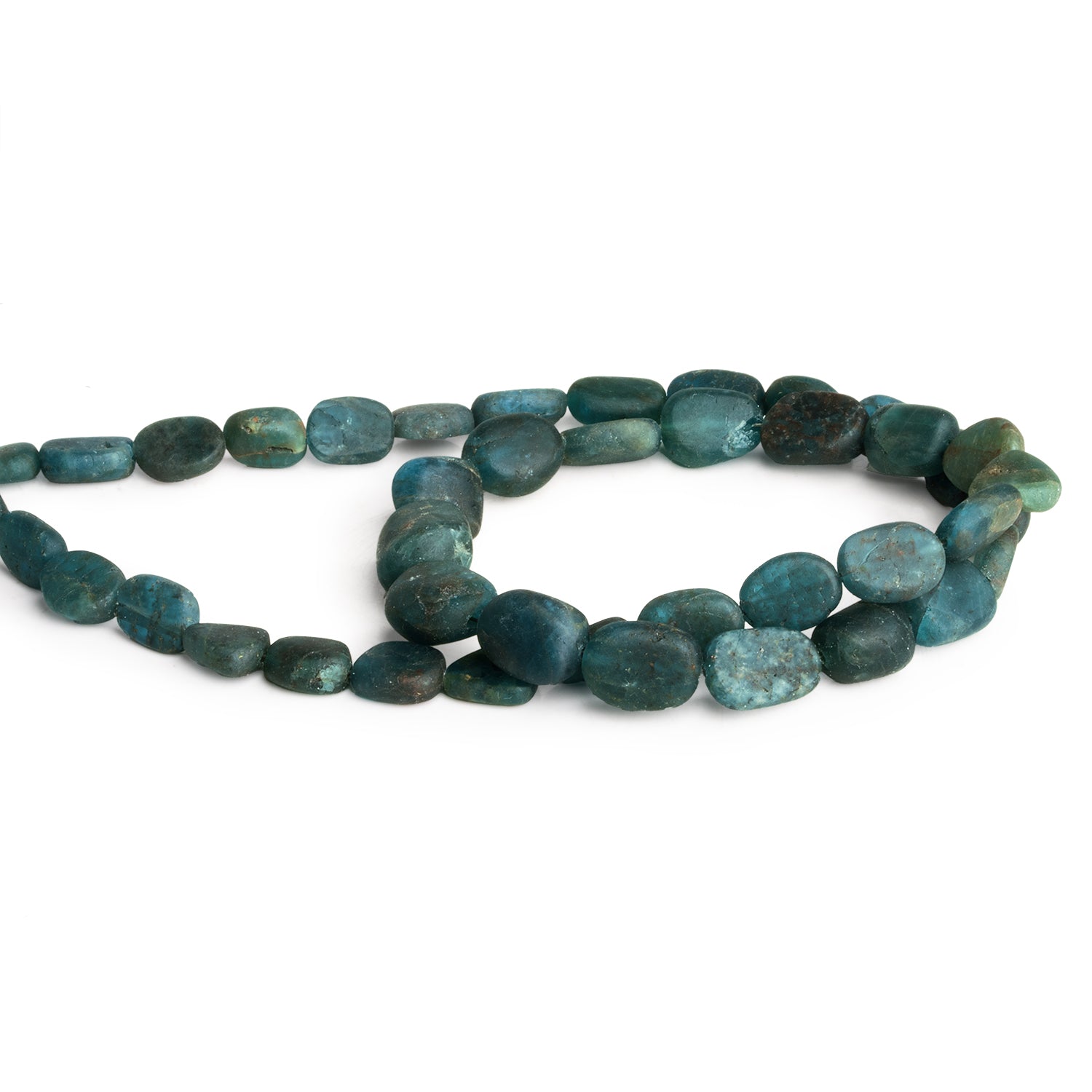 10x8mm Matte Apatite Nuggets 17 inch 38 beads - The Bead Traders