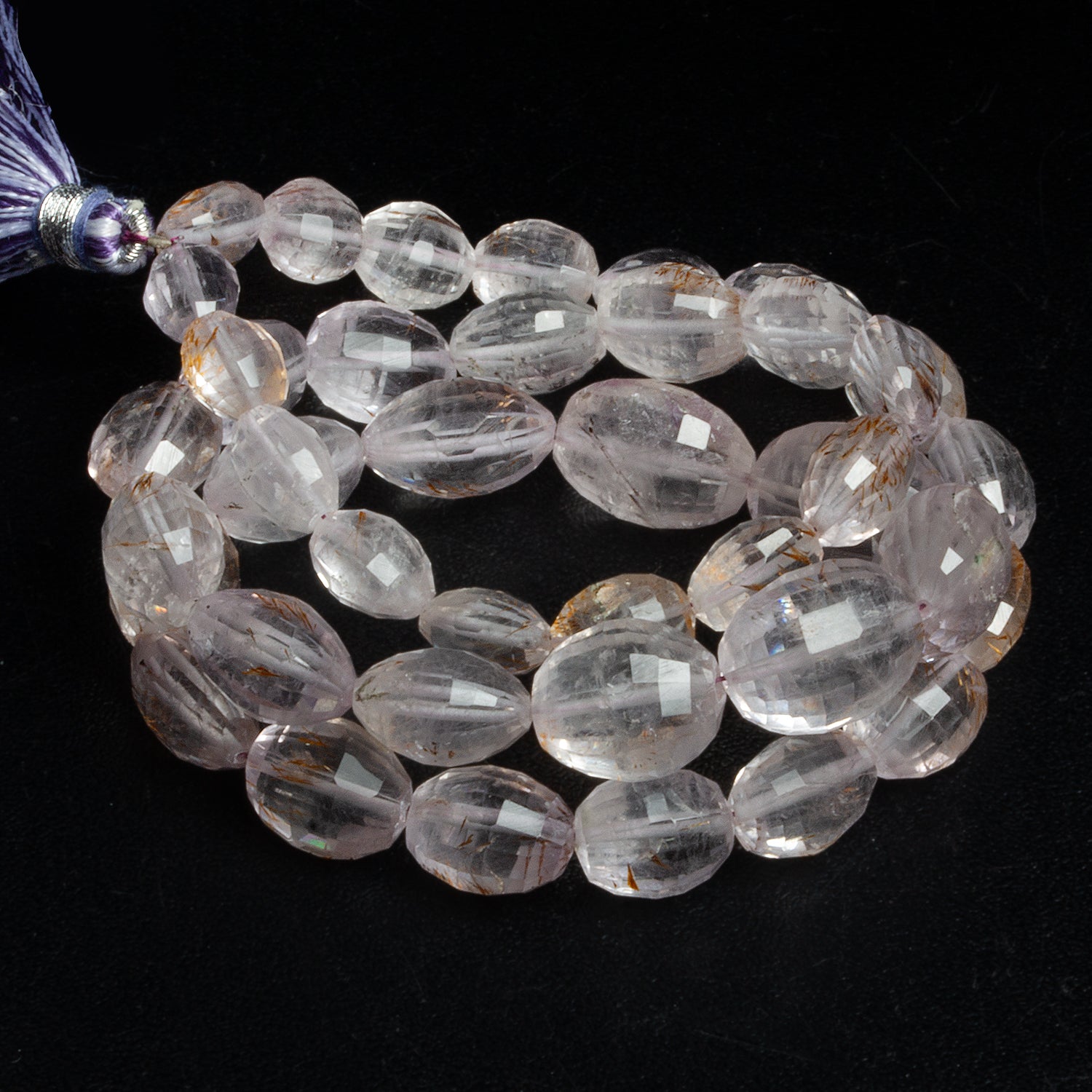 10x8mm Moss Amethyst Faceted Ovals 16 inch 41 beads - The Bead Traders
