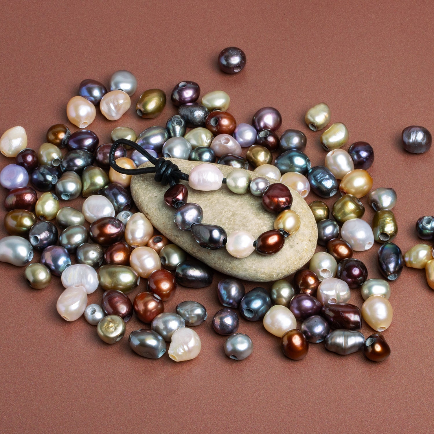 10x8mm Multicolor Large Hole Multishape Pearls 10 Beads - The Bead Traders