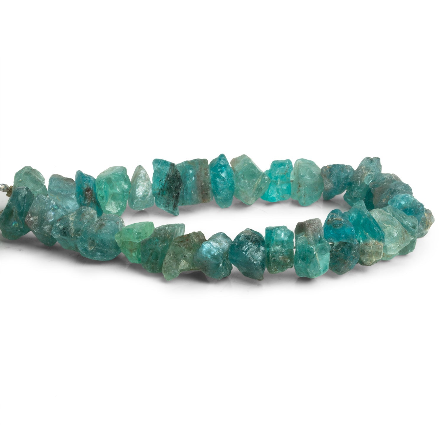 10x8mm Natural Neon Apatite Natural Crystals 7.5 inch 33 beads - The Bead Traders
