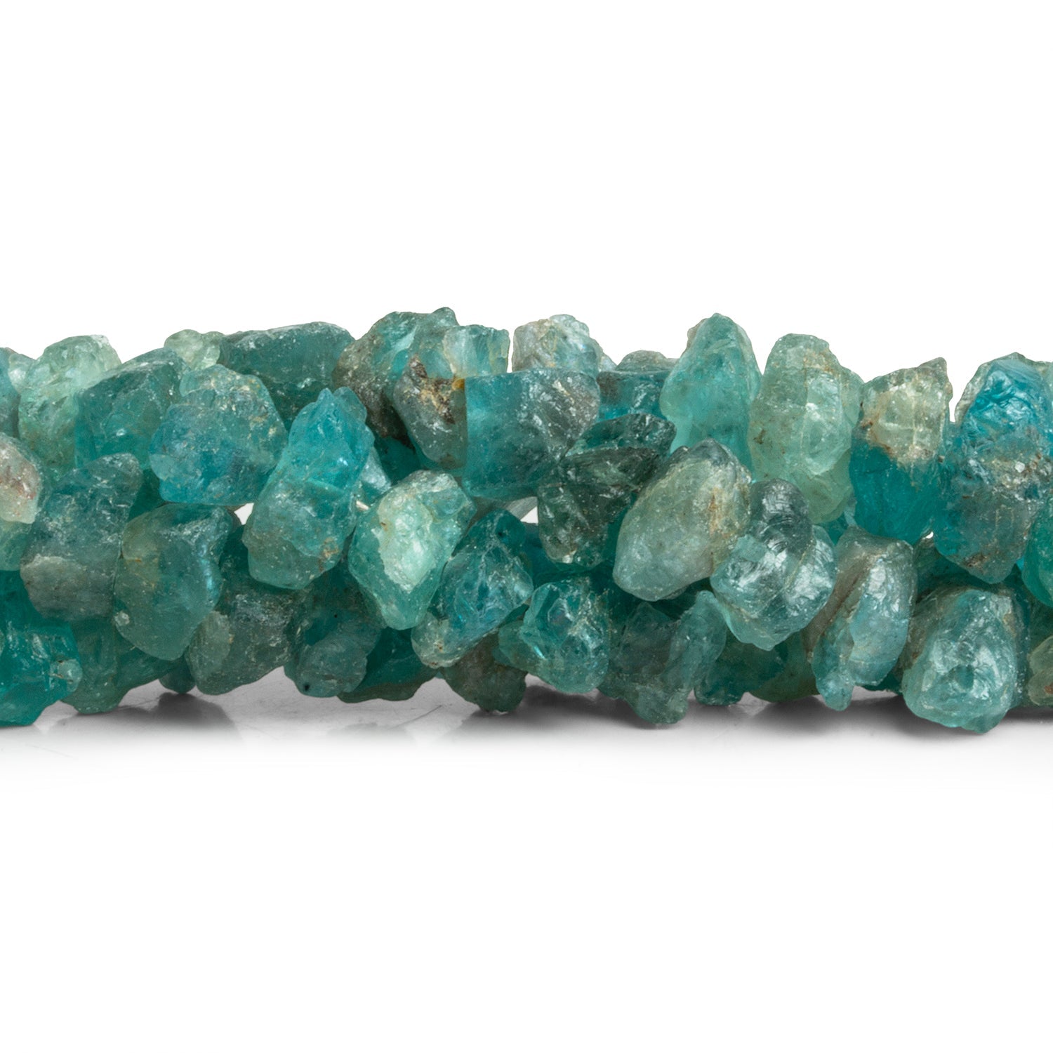 10x8mm Natural Neon Apatite Natural Crystals 7.5 inch 33 beads - The Bead Traders