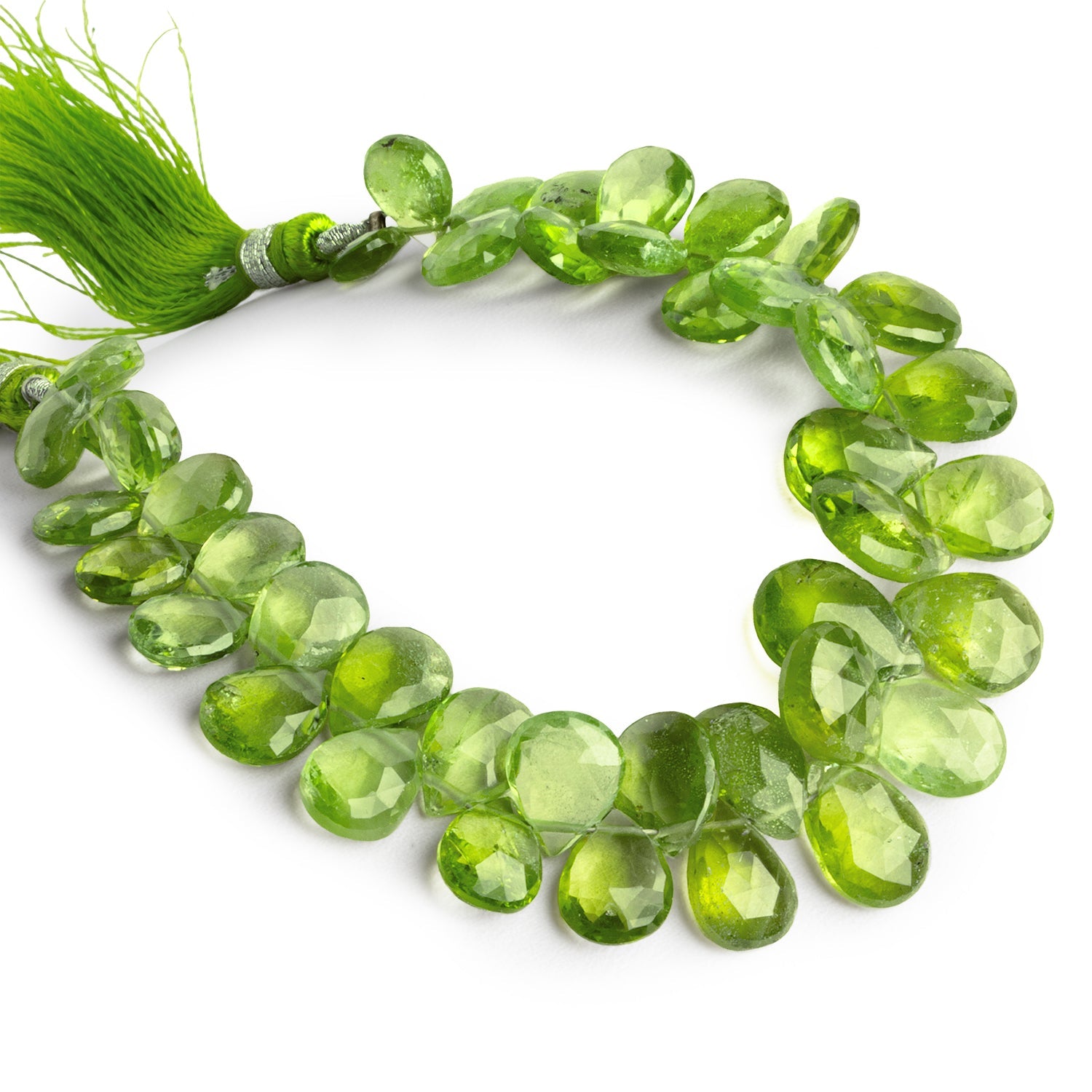 10x8mm Peridot Faceted Pears 6.5 inch 43 beads - The Bead Traders