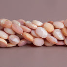 10x8mm Pink Peruvian Opal Faceted Ovals 14 inch 35 beads - The Bead Traders